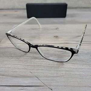 VERA‎ WANG VA52 BK Eyeglasses Frames  55-17-142 Leopard Black Full Rim W/ Case